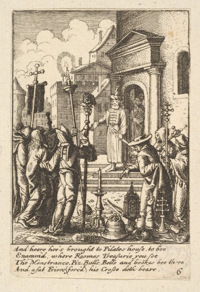 Jeesus Pilatuksen edessä, 1625-77. tekijältä Wenceslaus Hollar