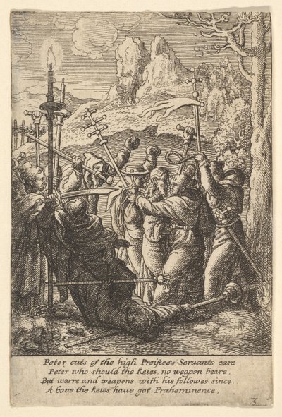 Jeesus otettu, 1625-77. tekijältä Wenceslaus Hollar