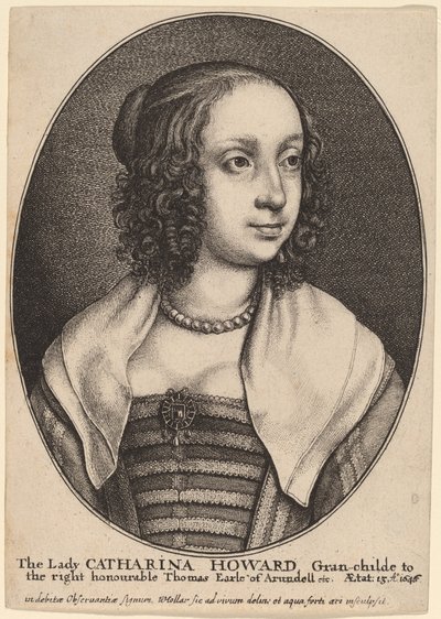 Lady Catherine Howard tekijältä Wenceslaus Hollar