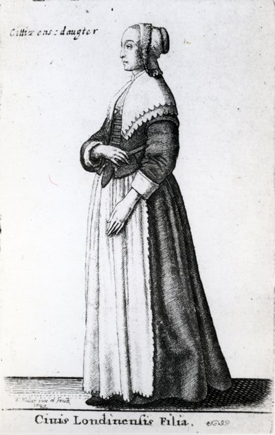 Lontoon kansalaisen tytär, 1643 tekijältä Wenceslaus Hollar