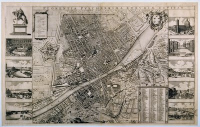 Firenzen kaupungin kartta tekijältä Wenceslaus Hollar