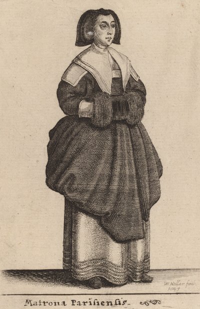 Pariisin emäntä, 1643. tekijältä Wenceslaus Hollar