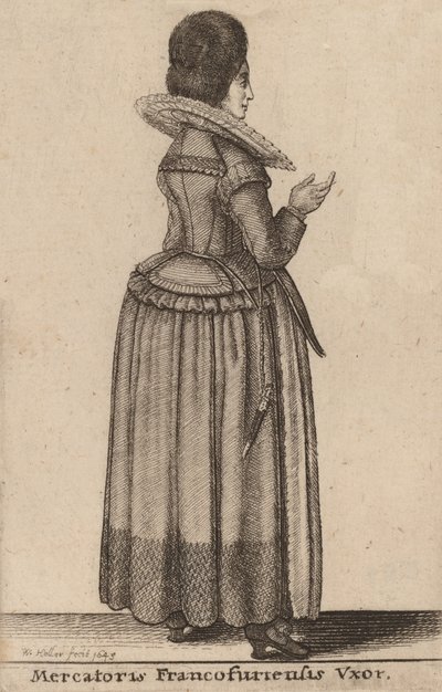 Frankfurtin kauppiaan Vxor, 1600-luku. tekijältä Wenceslaus Hollar