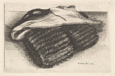 Muhvi, valkoinen huivi ja naamio, 1642. tekijältä Wenceslaus Hollar