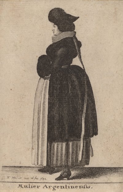 Argentiinalainen nainen, 1642. tekijältä Wenceslaus Hollar