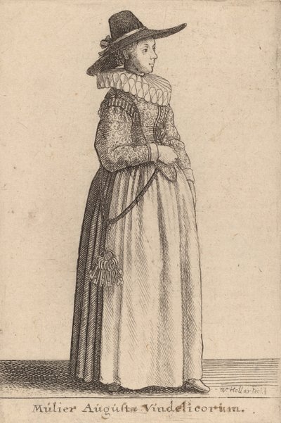 Augusta of Vindelicon vaimo. tekijältä Wenceslaus Hollar