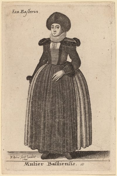 Nainen Baselista tekijältä Wenceslaus Hollar