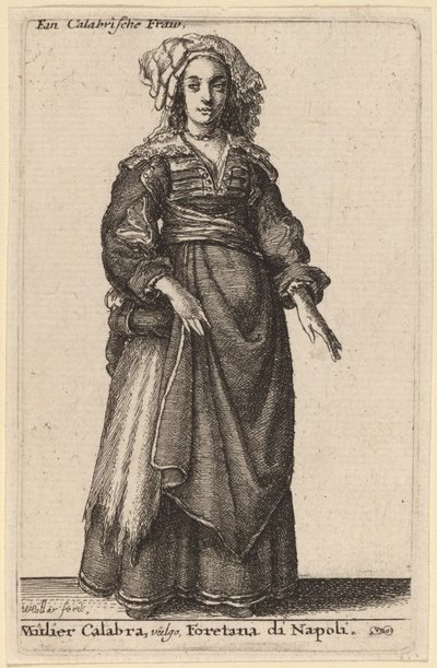 Mulier Calabra, Vulgo, Napolin Foretana tekijältä Wenceslaus Hollar