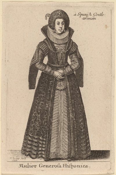 Antelias espanjalainen nainen tekijältä Wenceslaus Hollar