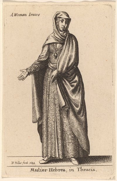 Mulier Hebrea Traakiassa tekijältä Wenceslaus Hollar