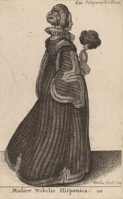 Una noble espanyola, probablement 1649. finlandesa tekijältä Wenceslaus Hollar