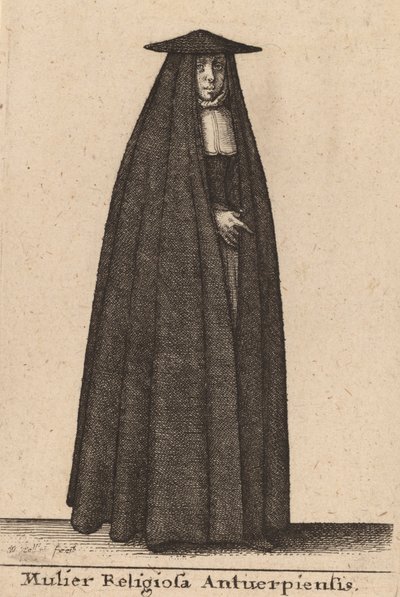 Antwerpenin uskonnollinen nainen. tekijältä Wenceslaus Hollar