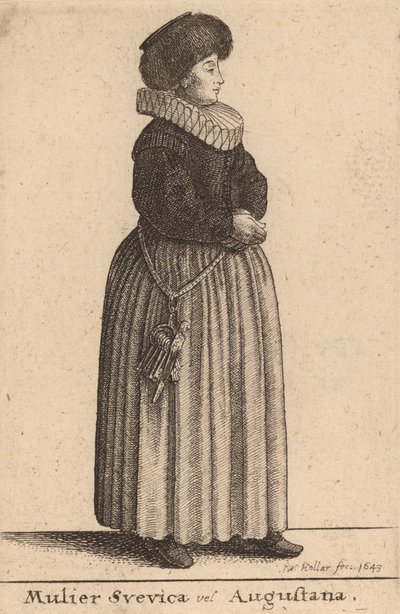 Svevica tai Augustana nainen, 1643. tekijältä Wenceslaus Hollar