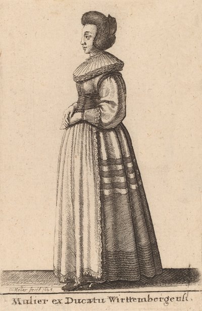 Nainen Wirttembergin herttuakunnasta, 1643. tekijältä Wenceslaus Hollar