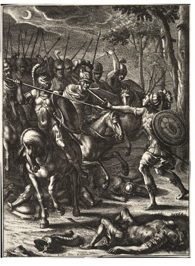 Nisus tappaa Volscensin. Valtio 2 tekijältä Wenceslaus Hollar