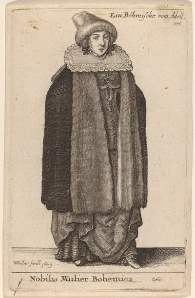 Jalo boheemi nainen tekijältä Wenceslaus Hollar