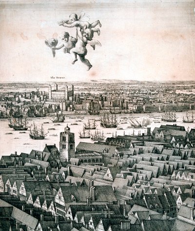 Panoraamanäkymä Lontooseen, c1670 tekijältä Wenceslaus Hollar