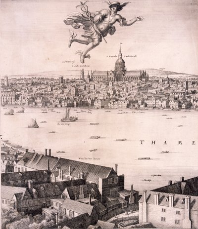 Panoraamanäkymä Lontooseen, c1670 tekijältä Wenceslaus Hollar