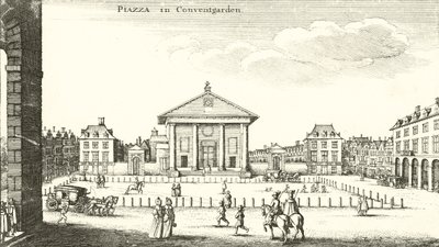 Piazza, Covent Garden, Lontoo (kaiverrus) tekijältä Wenceslaus Hollar