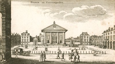 Piazza, Covent Garden, Lontoo (kaiverrus) tekijältä Wenceslaus Hollar