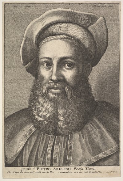 Pietro Aretino, 1640. tekijältä Wenceslaus Hollar