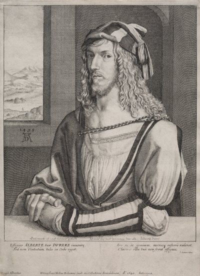 Albrecht Dürerin muotokuva 26-vuotiaana tekijältä Wenceslaus Hollar