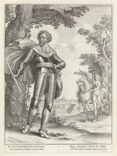 Portret van Frederik Hendrik, prins van Oranje Historia kristillisimmän kuninkaan kuningataräidin saapumisesta Alankomaiden yhdistyneisiin provinsseihin. (sarjan nimi) tekijältä Wenceslaus Hollar