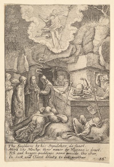 Ylösnousemus, 1625-77. tekijältä Wenceslaus Hollar
