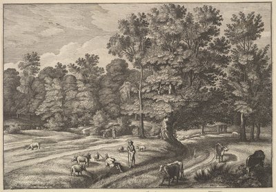 Paimenet metsässä, 1648-50. tekijältä Wenceslaus Hollar