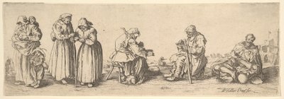 Kuusi miestä ja naista kerjäläistä, 1630. tekijältä Wenceslaus Hollar