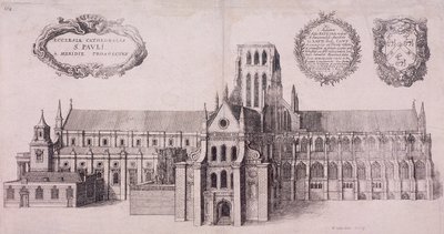 Pyhän Paavalin katedraali, Lontoo, 1656 tekijältä Wenceslaus Hollar