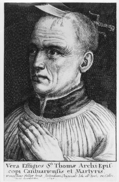Pyhä Thomas a Becket tekijältä Wenceslaus Hollar