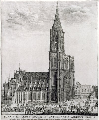 Strasbourgin katedraali, 1645 tekijältä Wenceslaus Hollar