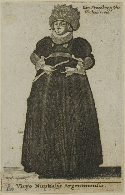 Strasbourgin nainen hääpuvussa tekijältä Wenceslaus Hollar
