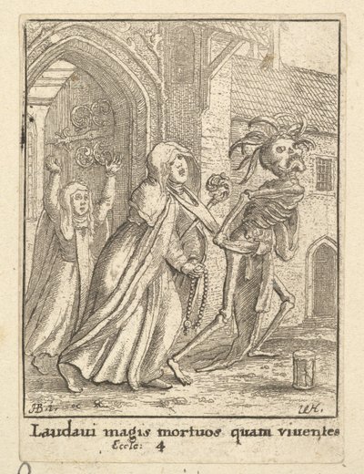 Abbess, Kuolemantanssista, 1651. tekijältä Wenceslaus Hollar