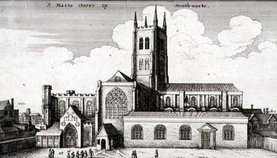 Pyhän Vapahtajan ja St. Mary Overien katedraalikirkko, Southwark tekijältä Wenceslaus Hollar