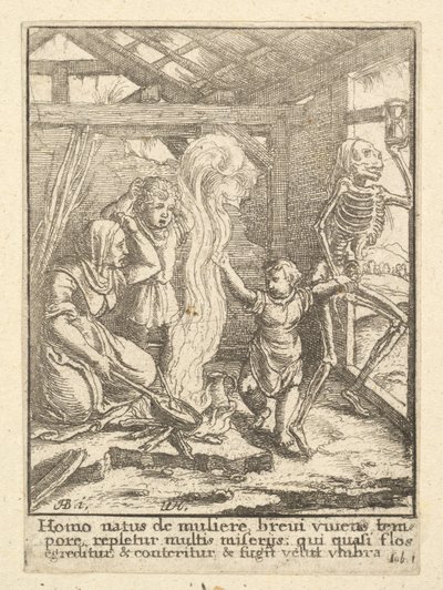 Lapsi, kuoleman tanssista, 1651. tekijältä Wenceslaus Hollar