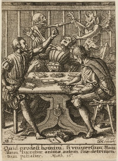 Pelimiehet ja kuolema, elokuvasta The Dance of Death tekijältä Wenceslaus Hollar