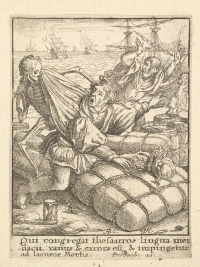 Kauppias, Kuolemantanssista, 1651. tekijältä Wenceslaus Hollar