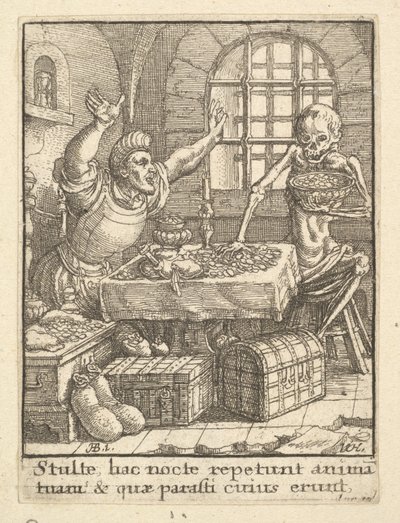 Miser, Kuolemantanssista, 1651. tekijältä Wenceslaus Hollar