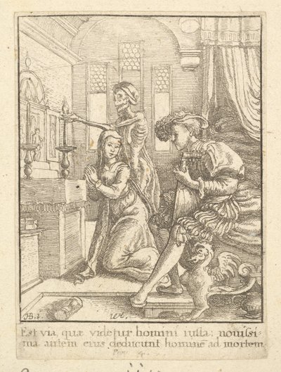 Nunna, Kuolemantanssista, 1651. tekijältä Wenceslaus Hollar