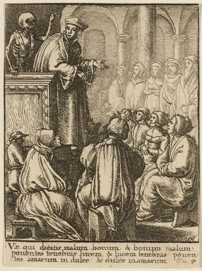 Saarnaaja ja kuolema tekijältä Wenceslaus Hollar