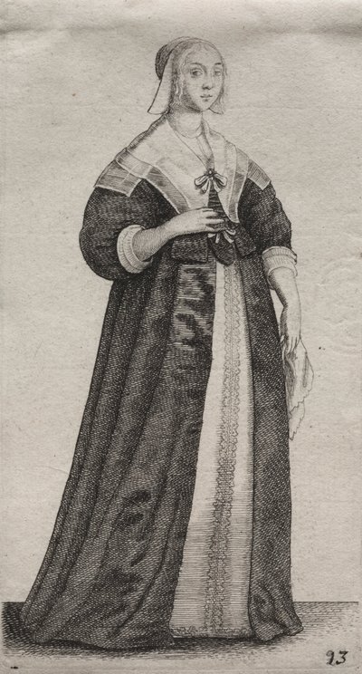 Englantilaisten naisten useat tavat, aatelista maalaisnaisiin..., 1639. tekijältä Wenceslaus Hollar