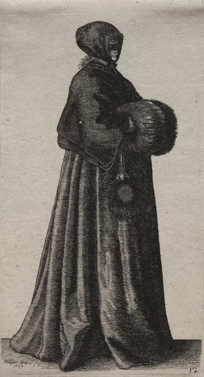 Englantilaisten naisten useat tavat, aatelista maalaisnaisiin..., 1639. tekijältä Wenceslaus Hollar