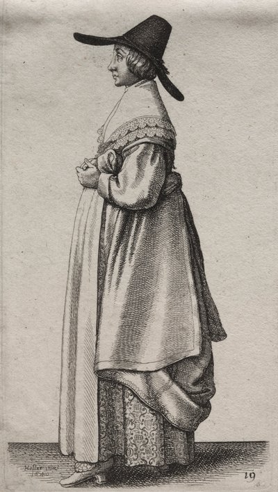 Englantilaisten naisten useat tavat, aatelista maalaisnaisiin..., 1640. tekijältä Wenceslaus Hollar