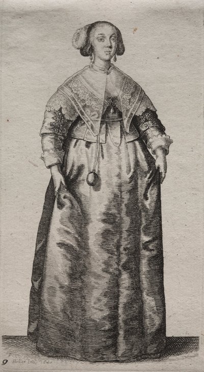 Englantilaisten naisten useat tavat, aatelista maalaisnaisiin..., 1640. tekijältä Wenceslaus Hollar