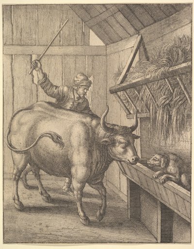 Koira seimessä kuvista John Ogilbys Æsopics: Or A Second Collection..., 1666. tekijältä Wenceslaus Hollar