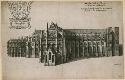 Westminsterin konventuaalisen kirkon pohjoisnäkymä Lontoossa tekijältä Wenceslaus Hollar