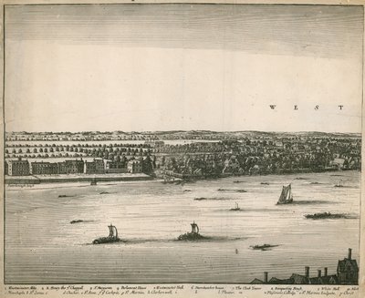 Lontoon ja Westminsterin mahdollisuus otettu Lambethilta tekijältä Wenceslaus Hollar