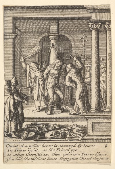 Ruoskiminen, 1625-77. tekijältä Wenceslaus Hollar